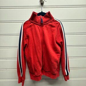 Mini Boden Boys Sz 6-7 Red Zip-up Athletic Sweatshirt